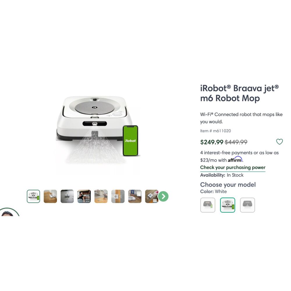 iRobot Braava Jet M6 Ultimate Robot Mop- Wi-Fi Connected, Precision Jet & More